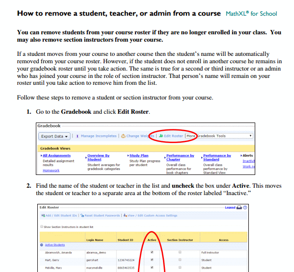 Remove a student, teacher, or admin from your course